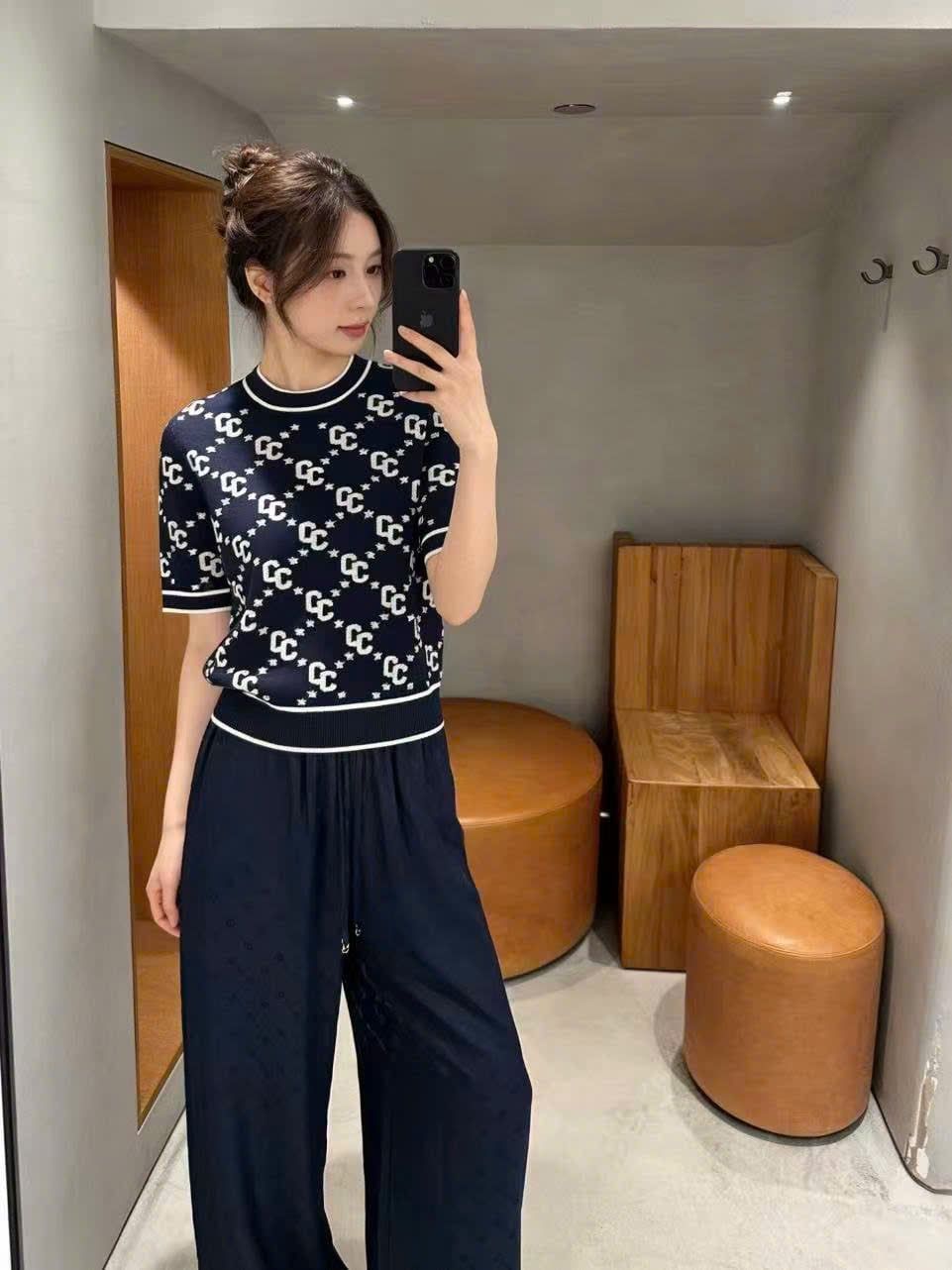  Áo Navy Full Logo ngắn tay 