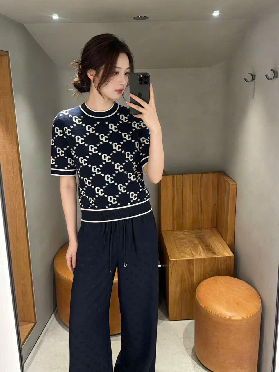  Áo Navy Full Logo ngắn tay 