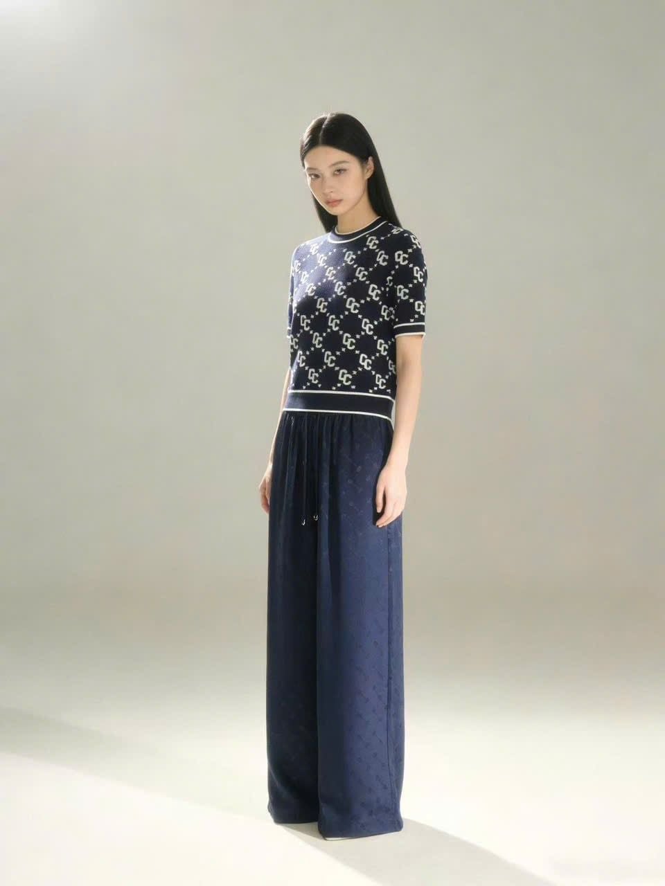  Áo Navy Full Logo ngắn tay 