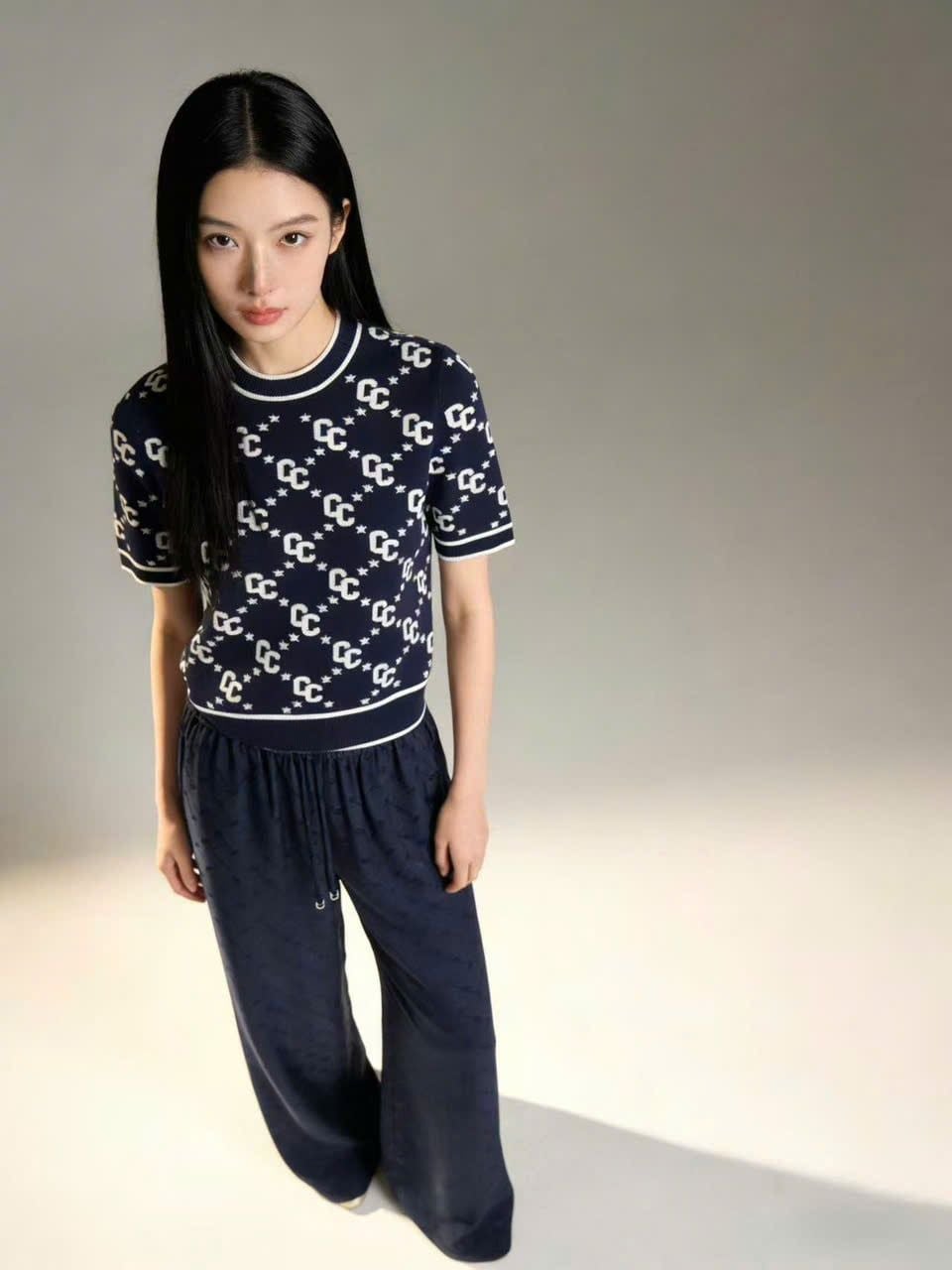  Áo Navy Full Logo ngắn tay 