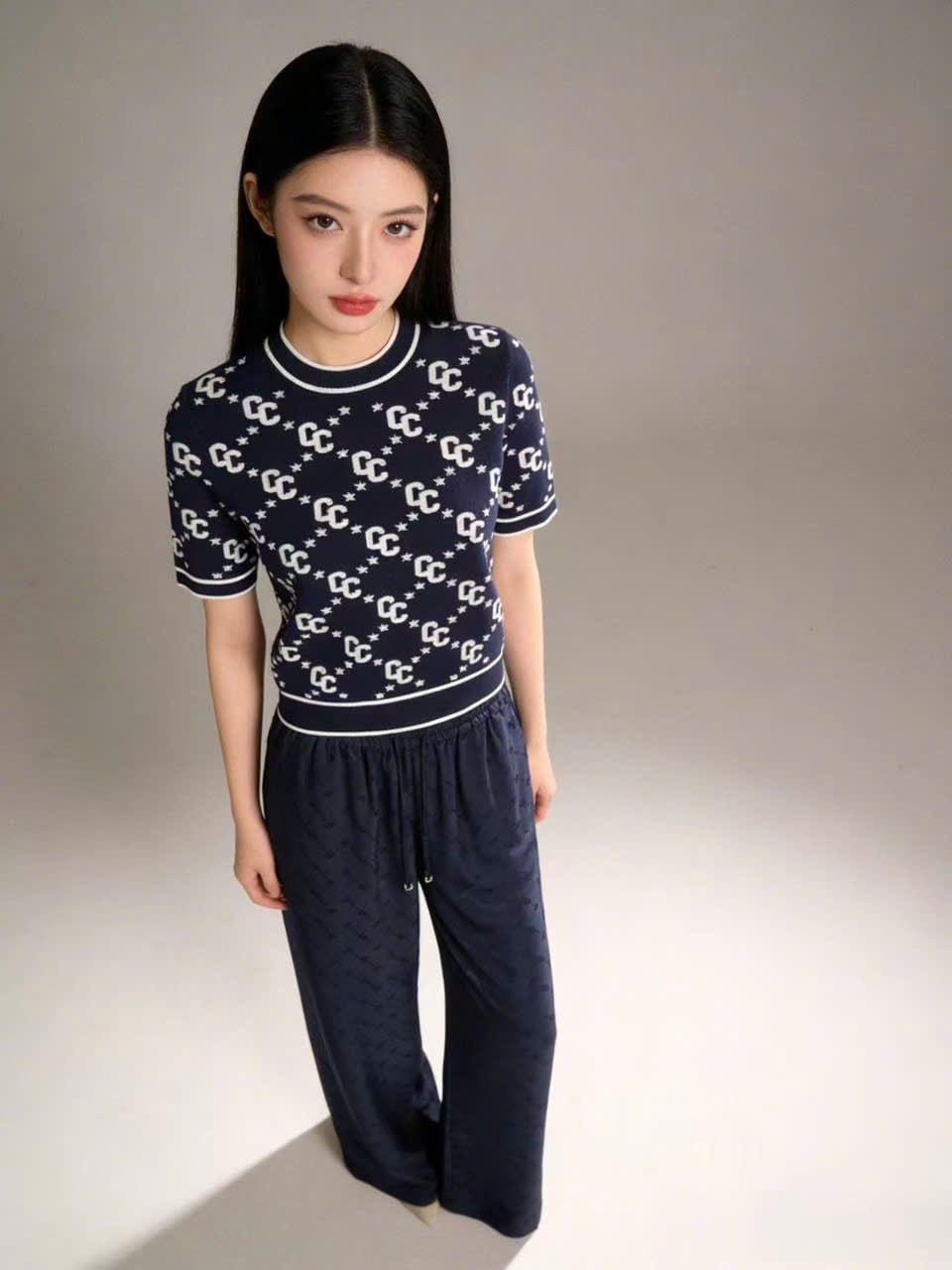  Áo Navy Full Logo ngắn tay 