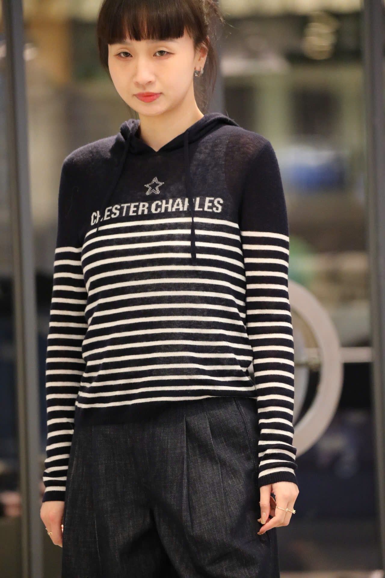  Áo dài tay có mũ, kẻ trắng- ngôi sao giữa 