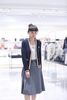 Áo CDG cổ V, màu xanh viền vàng, logo huy hiệu 