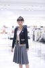 Áo CDG cổ V, màu xanh viền vàng, logo huy hiệu 