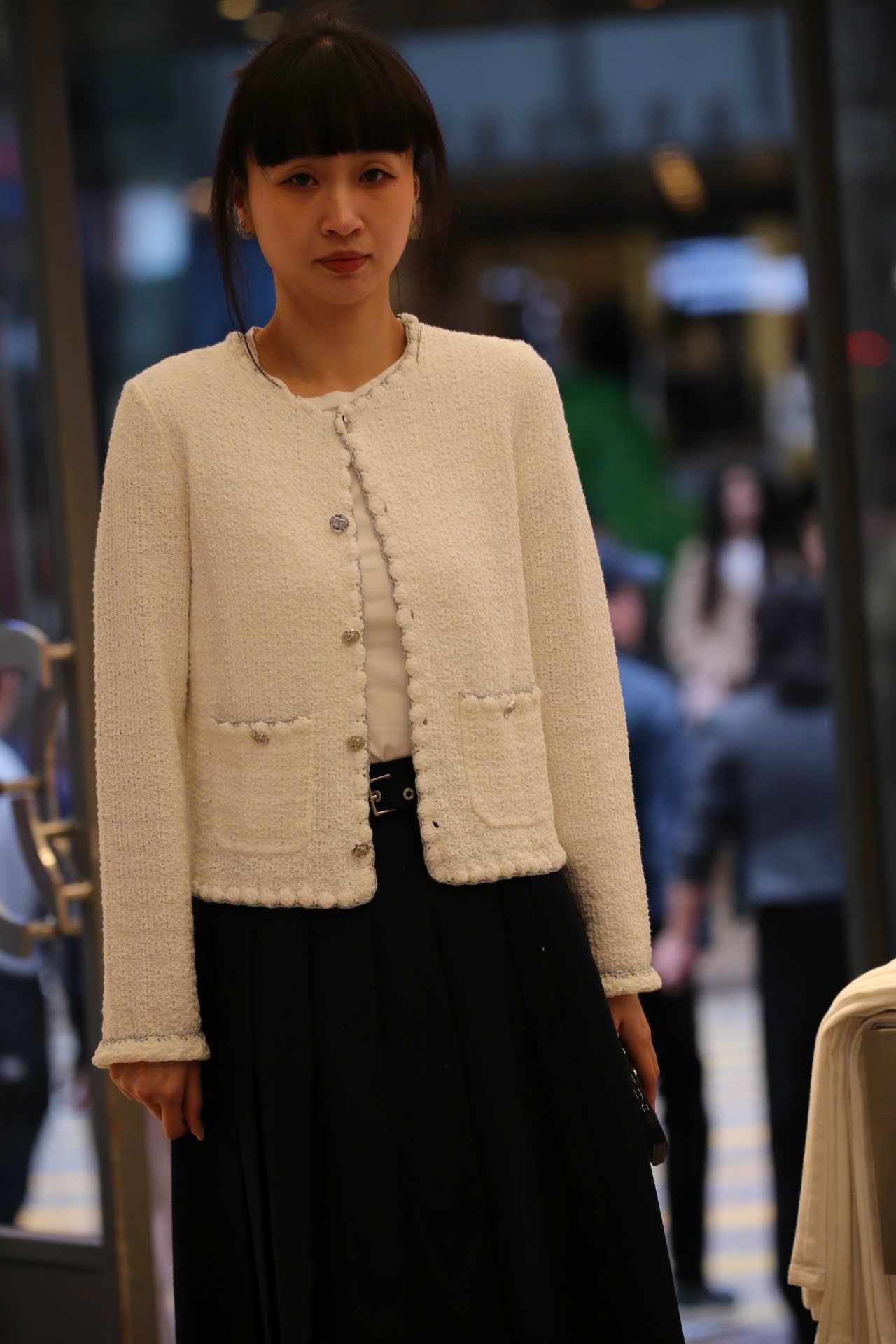  Áo CDG trắng viền 2 túi trước 