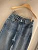  Quần jean xanh túi sau có nơ 