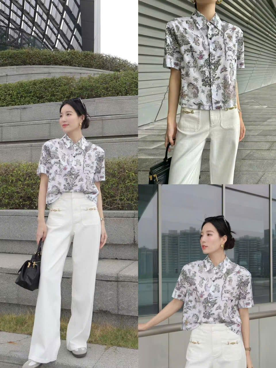  Áo sơ mi ngắn tay họa tiết ( sét) 