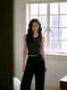  Áo tanktop kẻ đen trắng 