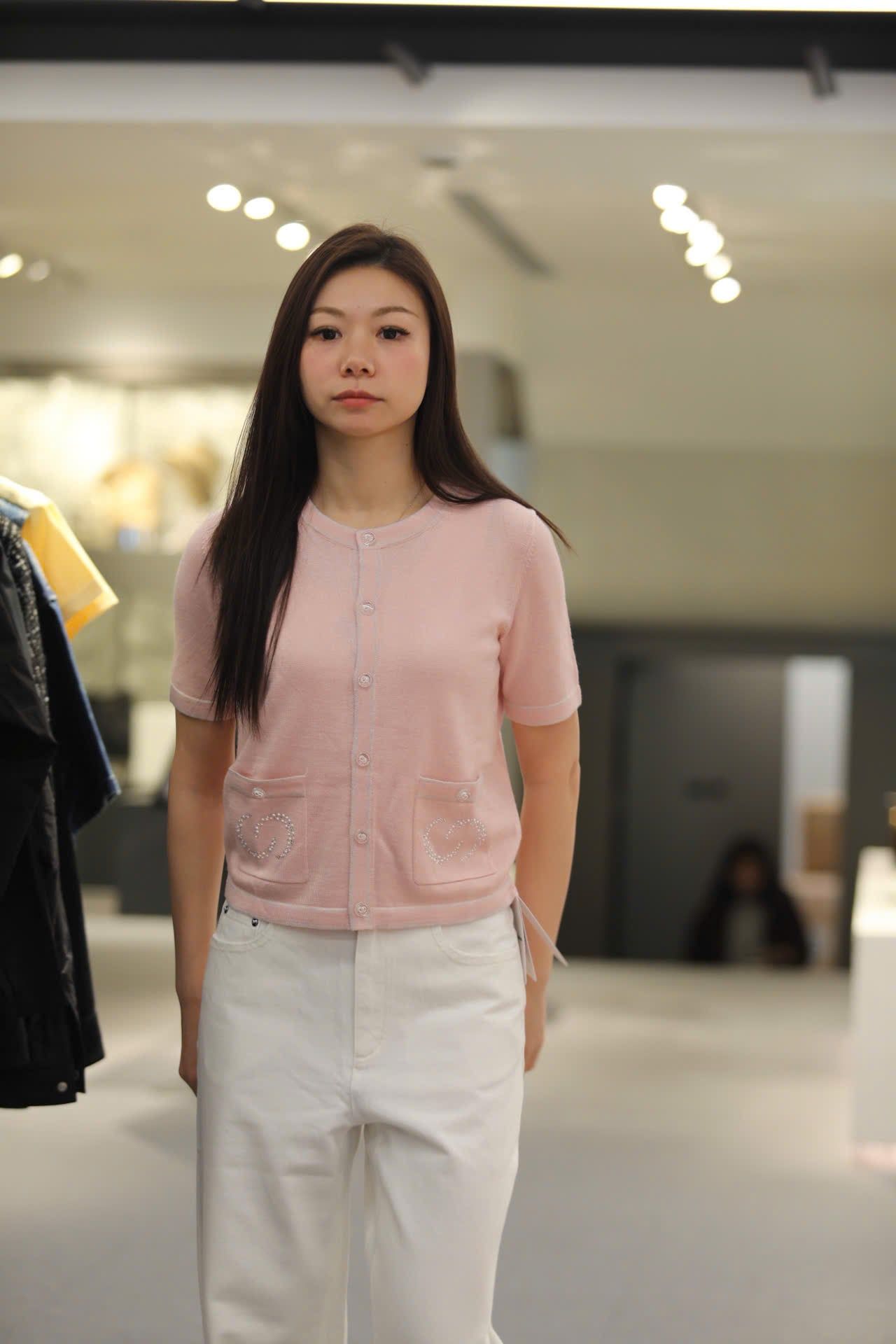  áo CDG hồng ngắn tay full logo 