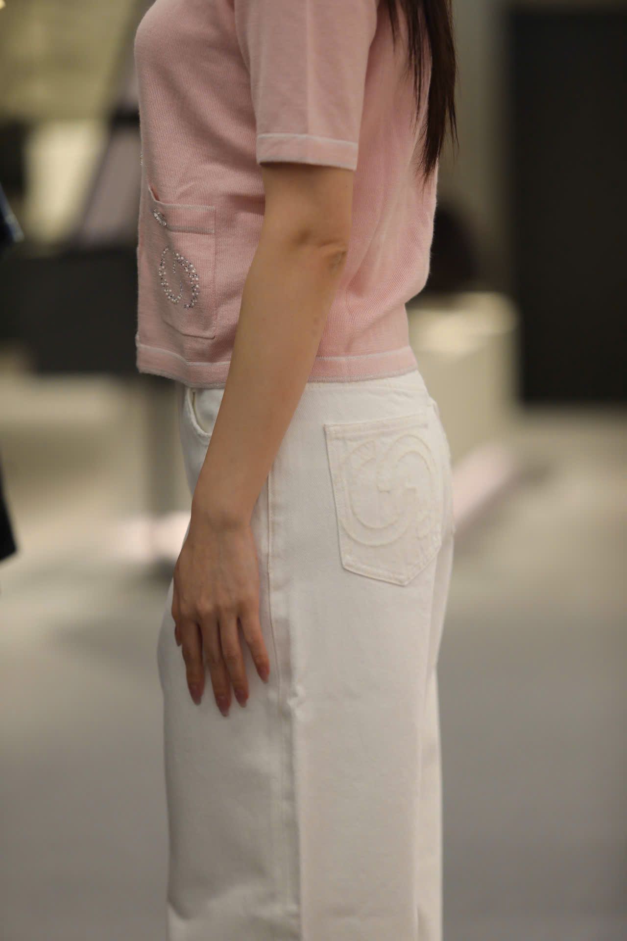  áo CDG hồng ngắn tay full logo 