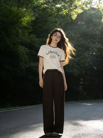  1.Quần vải màu nâu tây bell cài 1/2 cúc 