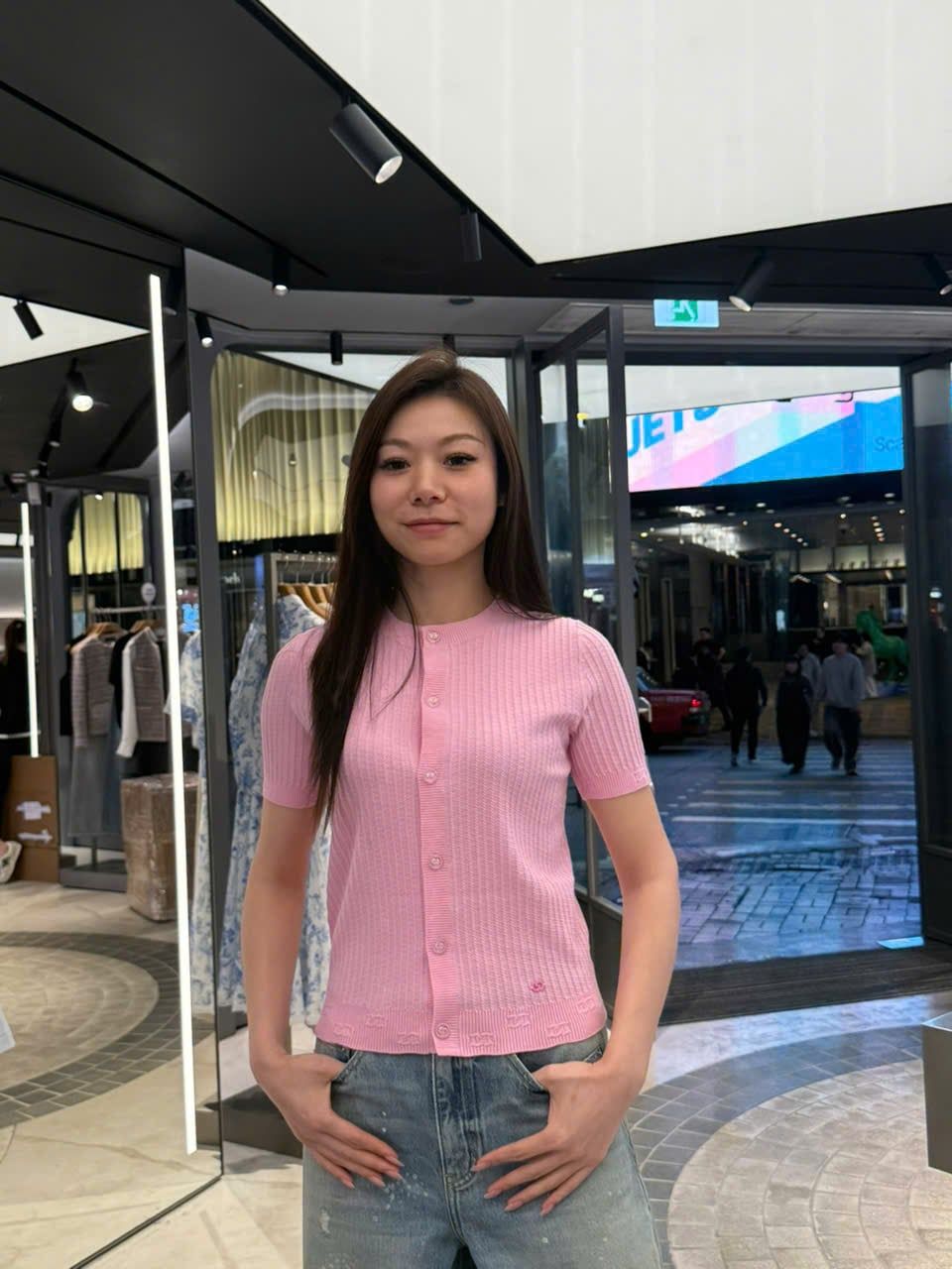  Áo CDG hồng ngắn tay gấu bo logo 