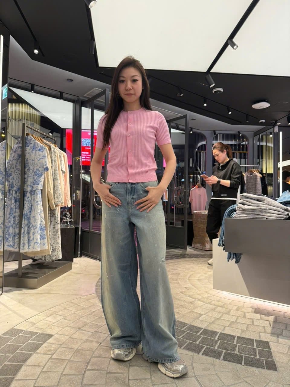  Áo CDG hồng ngắn tay gấu bo logo 