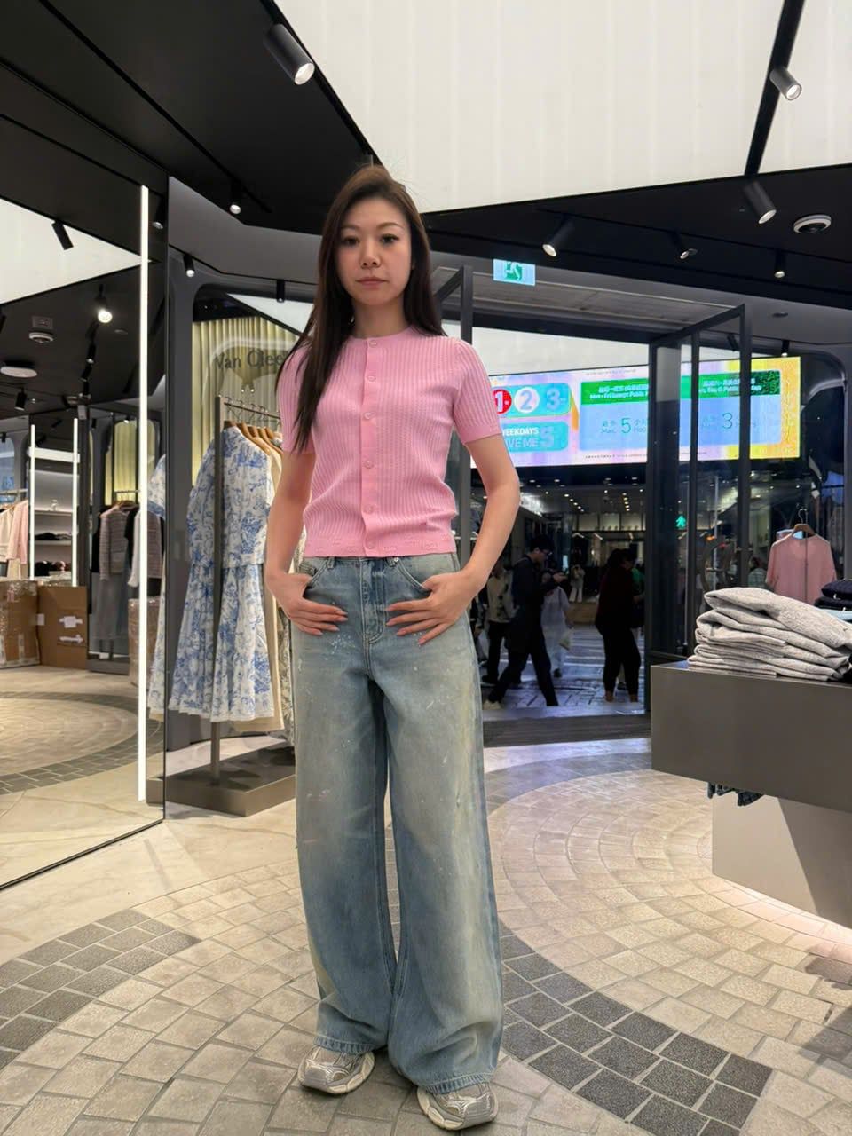  Áo CDG hồng ngắn tay gấu bo logo 