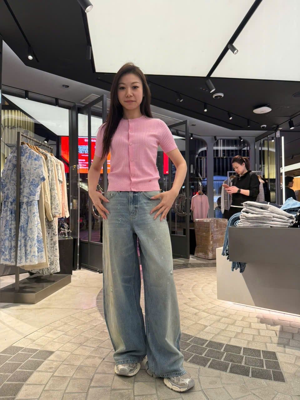  Áo CDG hồng ngắn tay gấu bo logo 