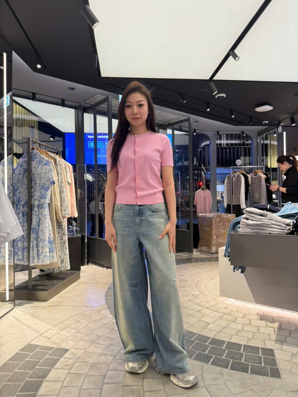  Áo CDG hồng ngắn tay gấu bo logo 