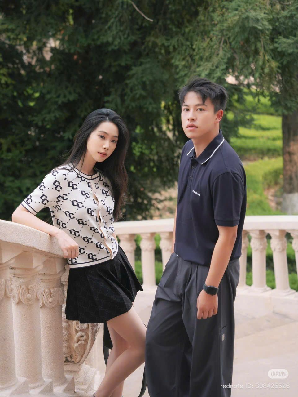  Áo CDG trắng ngắn tay full logo CC 
