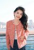  Áo tweed đỏ cam viền trắng 