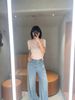 Áo hồng ngắn tay full nơ trắng (cotton lụa) 