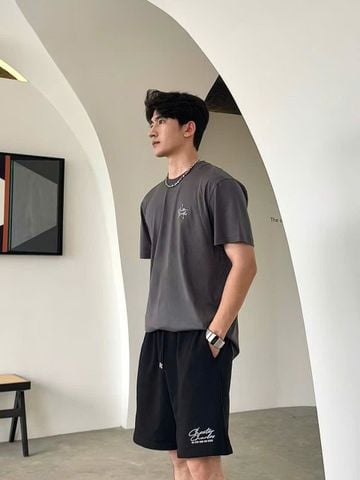  1.Áo phông Nam xám , logo sao trắng 1 bên ngực 