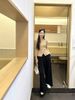  Quần thun đen, gấu trắng 2 sọc 2 bên 