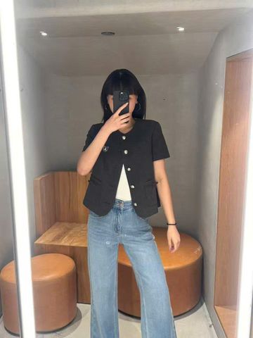  Áo xám 2 túi nơ logo huy hiệu 