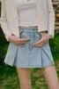  Chân váy ngắn jeans xếp ly 