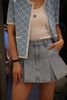  Chân váy ngắn jeans xếp ly 