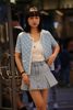  Chân váy ngắn jeans xếp ly 