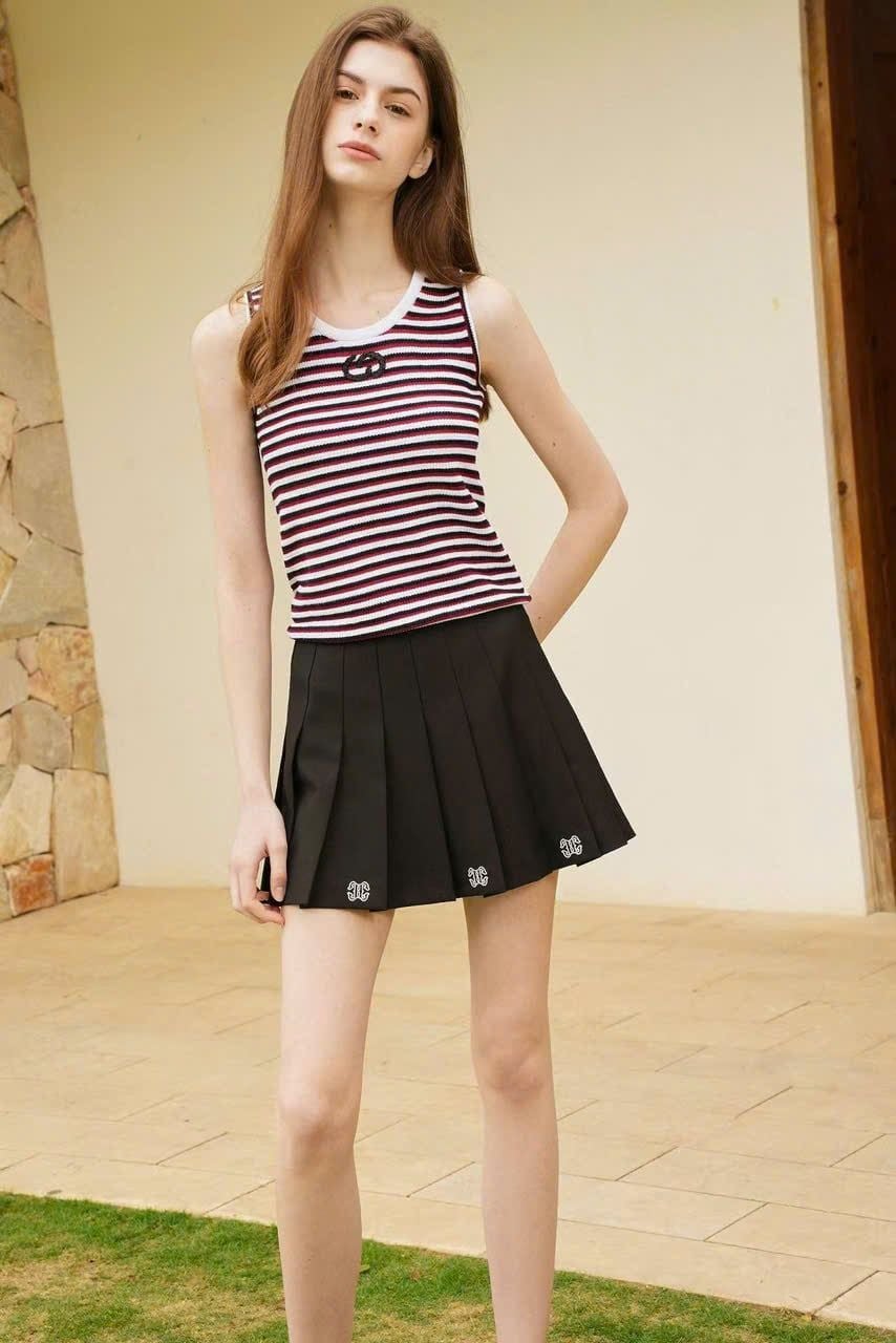  Áo tanktop kẻ đỏ đen 