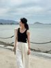  Áo tanktop đen viền trắng ziczac 
