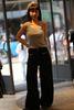  Áo tanktop xám sọc gân, chữ ngực 