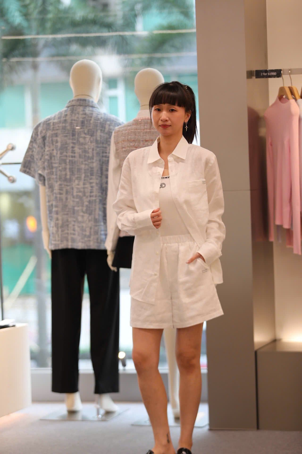  Bộ Áo sơ mi và quần sooc cạp chun trắng túi 1 bên set 