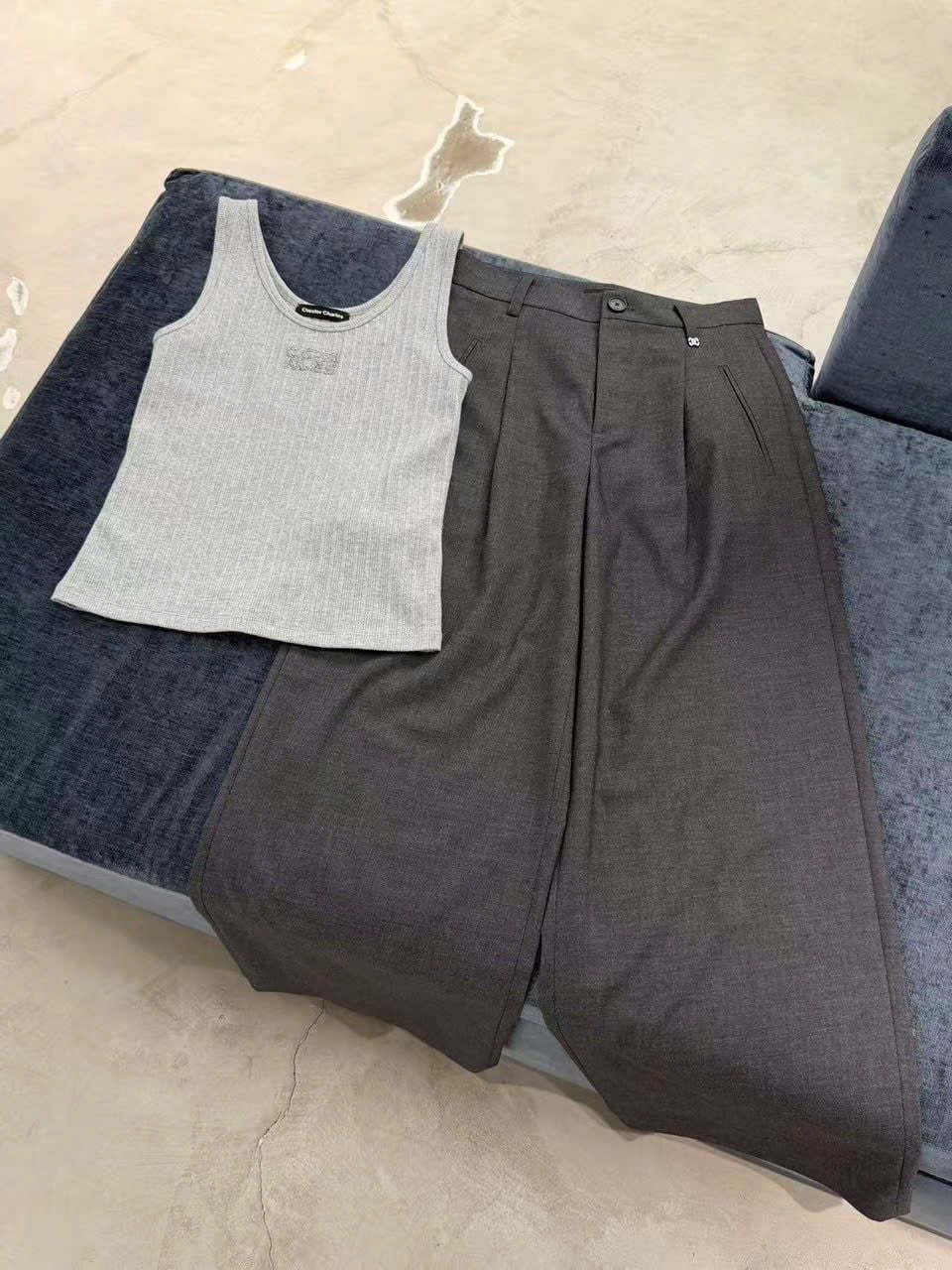  Quần vải xám mã 0406 