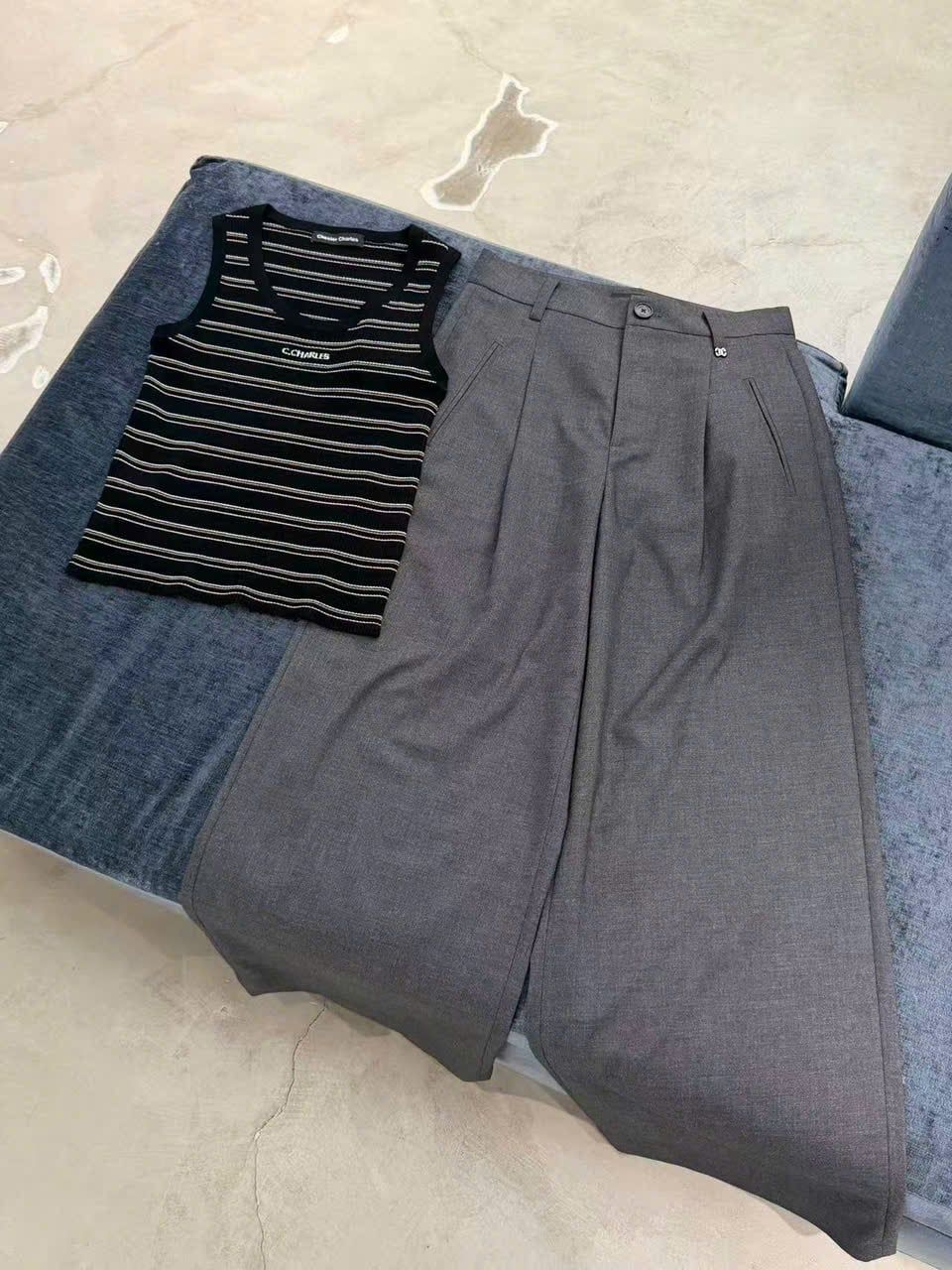  Quần vải xám mã 0406 