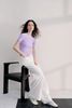  Áo ngắn tay tím pastel 