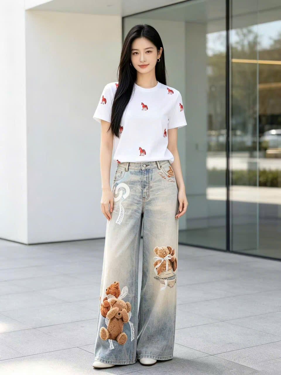  Áo phông trắng chú ngựa đỏ 