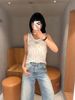  Áo tanktop trắng Logo và hoa 