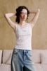  Áo tanktop trắng Logo và hoa 