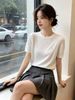  Áo Trắng ngắn tay Logo Hồng ở ngực 