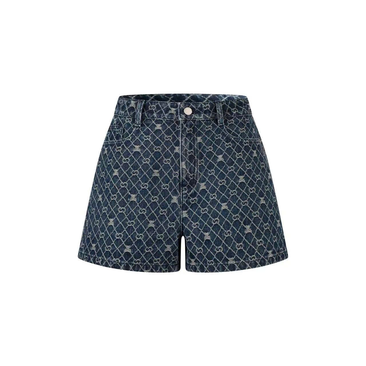  Quần sóc  Jean xanh full logo gấu 