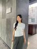  Áo ngắn tay xanh nhạt dệt kim Logo 