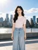  Áo kẻ Zích Zắc trắng tím 