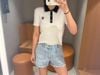  Quần sóc Jean 2 túi trước xanh nhạt 