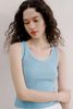  Áo tanktop gân xanh pastel thêu gấu 