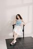  Áo tanktop gân xanh pastel thêu gấu 