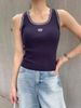  Áo tank top tăm đen bo viền, logo xequin 