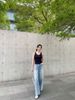  Áo tank top tăm đen bo viền, logo xequin 