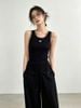  Áo tank top tăm đen bo viền, logo xequin 