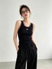  Áo tank top tăm đen bo viền, logo xequin 